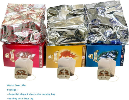 3 Bundle Tea(Maple,Blueberry,Icewine) 3x10 Tea Bags 60g